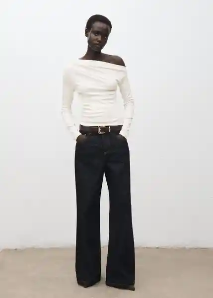 Camiseta Lima Offwhite Talla S Mujer Mango