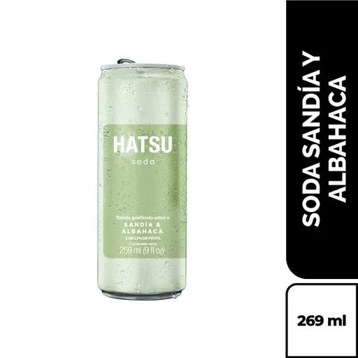 Hatsu Soda con Sabor a Sandía y Albahaca 
