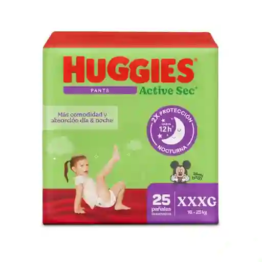 Pañales Huggies Active Sec Pants Etapa 6/XXXG Absorción 25 Und