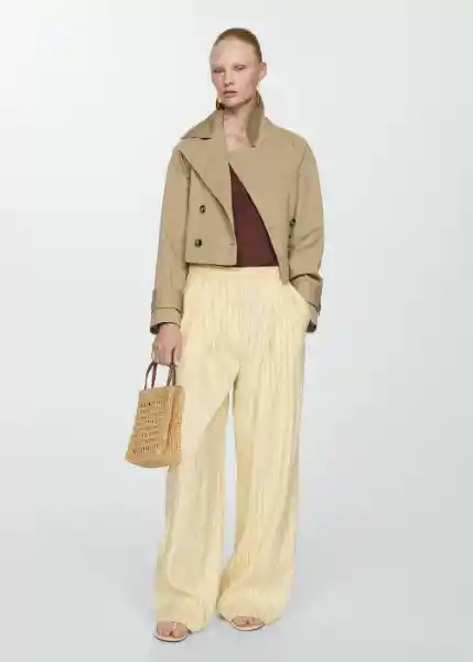 Top Rayo Marrón Talla M Mujer Mango