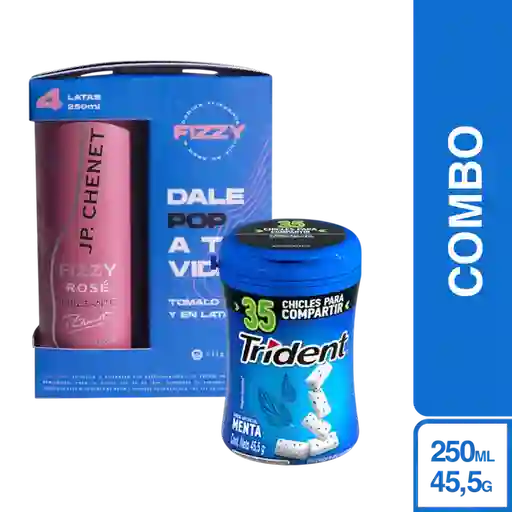 Combo Fiesta Trident Menta + Fizzy JP Chenet Vino Rosado 4 Und