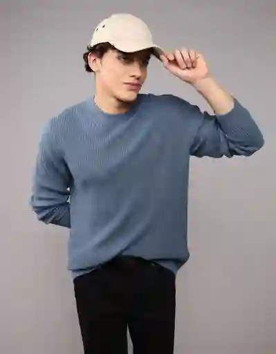 Suéter Tejido Hombre Azul Talla MEDIUM 1933410 American Eagle