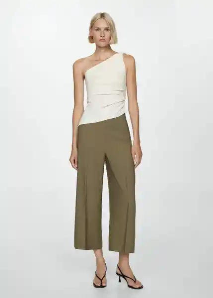 Pantalón Lidof Khaki Talla L Mujer Mango