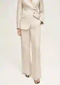 Pantalón Margarit Piedra Talla 38 Mujer Mango