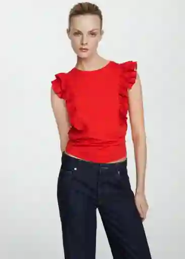 Camiseta Duna Rojo Talla S Mujer Mango