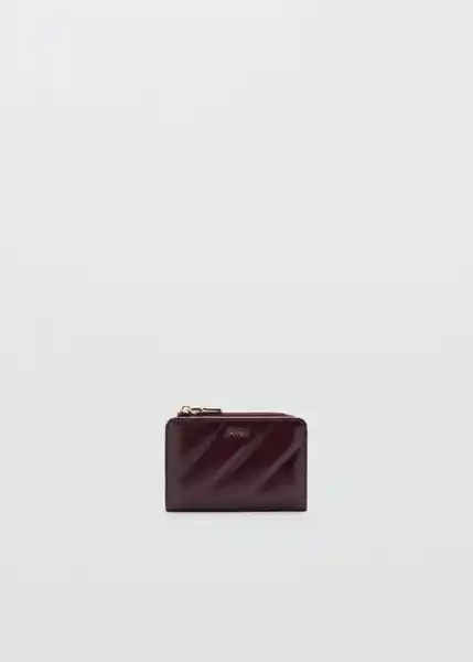 Billetera P Diagonal Burdeos Talla 99 Mujer Mango