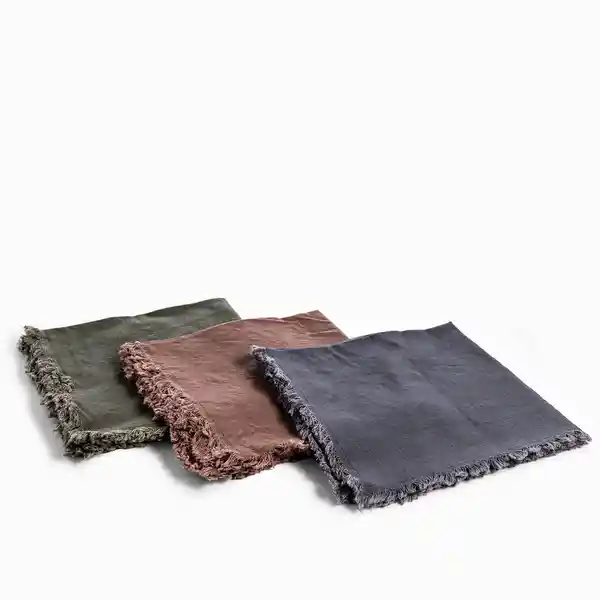 Set de Servilleta de Tela Flecos Gris Ambiente Gourmet