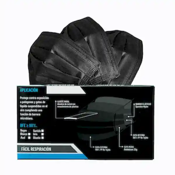Covenant Tapabocas Desechables Negros