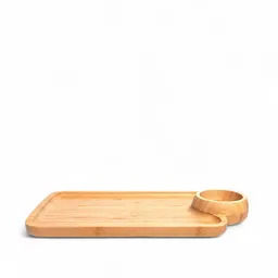 Bandeja en Bambú Con Salsera Ambiente Gourmet