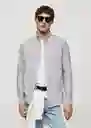 Camisa Oxford Gris Talla L Hombre Mango