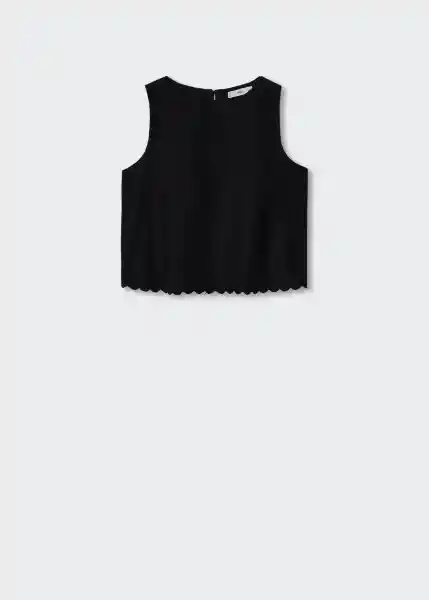 Top Almond-H Negro Talla M Mujer Mango