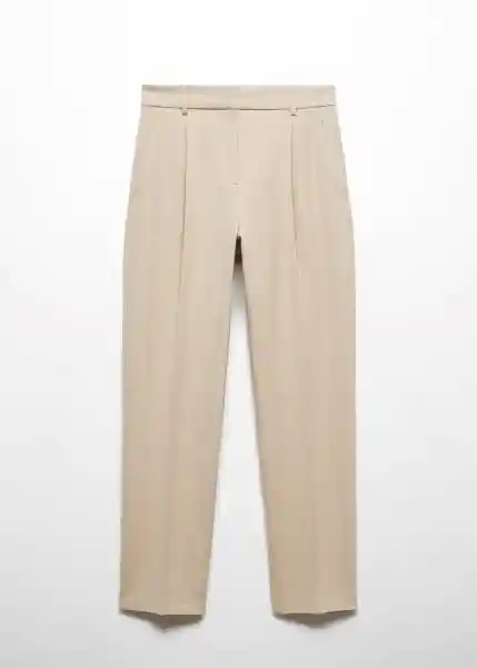 Pantalón Barry Beige Talla 40 Mujer Mango