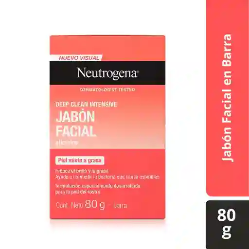 Jabón Facial Barra NEUTROGENA Deep Clean Intensive x 80 gr