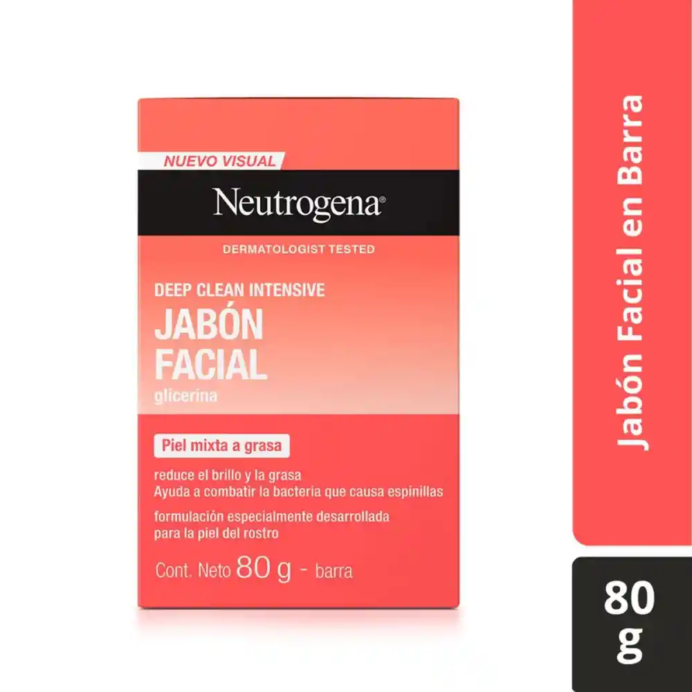 Jabón Facial Barra NEUTROGENA Deep Clean Intensive x 80 gr