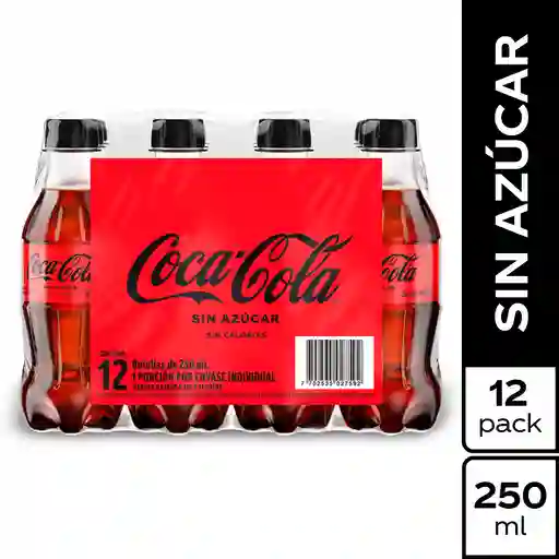 Gaseosa Coca-Cola Sin Azúcar 250ml x 12 Unds