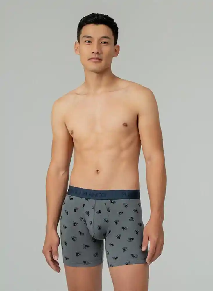 Boxer Ajustado Medio M - Gris Esta