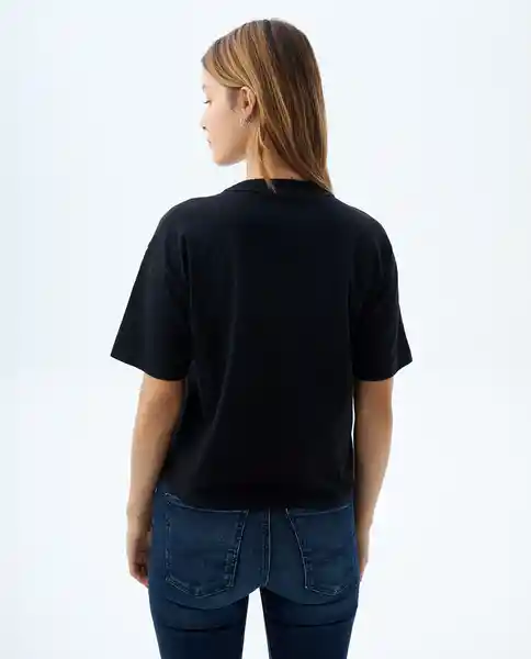 Camiseta Mujer Negro Talla S 609F002 Americanino