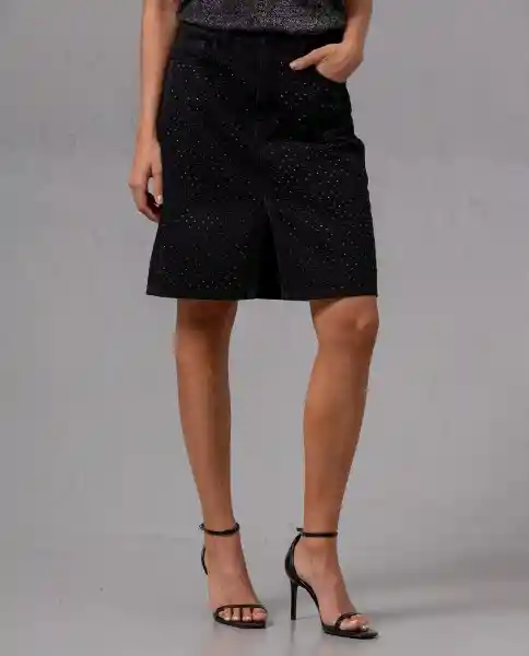 Falda Corta Mujer Negro Noche Ultraoscuro Talla 4 89568 Rifle