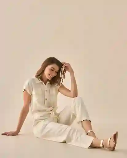 Vestido Crudo Novia Claro Talla M 493G005 Esprit