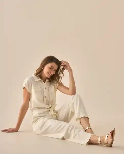 Vestido Crudo Novia Claro Talla M 493G005 Esprit