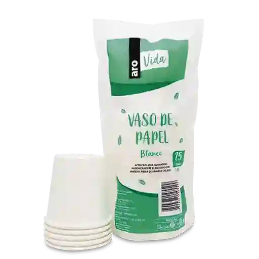 Aro Vaso de Papel Vida Blanco 4 oz