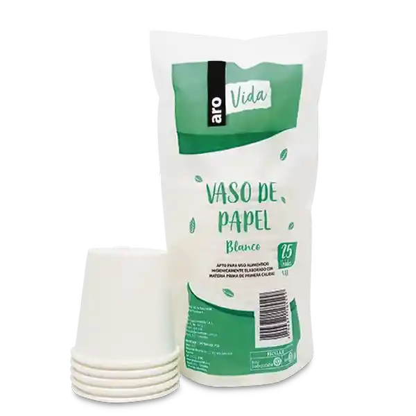 Aro Vaso de Papel Vida Blanco 4 oz