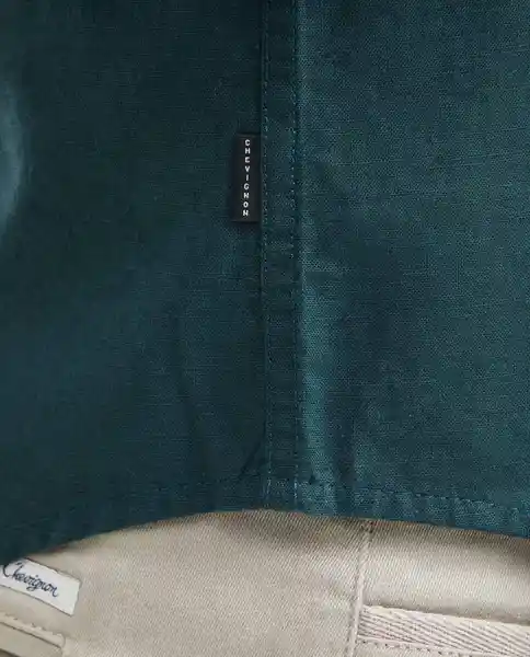 Camiseta Linen With Duck Verde Nafta Ultra Oscuro M Chevignon