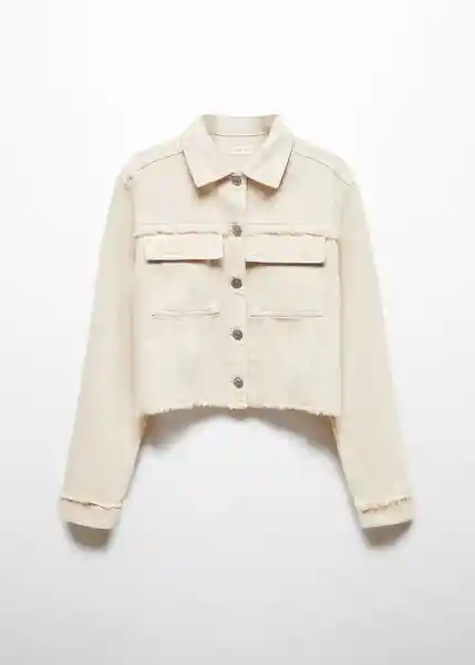 Chaqueta Cazadora Fleco Beige Talla 19 Niñas Mango