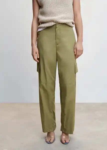 Pantalón Oli Verde Talla 40 Mujer Mango