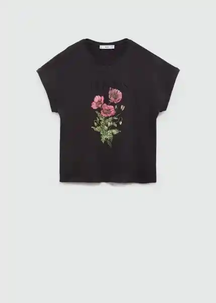 Camiseta Ilustra Antracita Talla S Mujer Mango