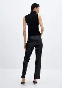 Pantalón Croco Negro Talla 46 Mujer Mango