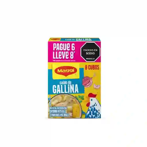 Caldo de Gallina MAGGI paga 6 lleva 8 cubos x 88g