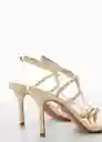 Sandalias Lucia Oro Talla 42 Mujer Mango