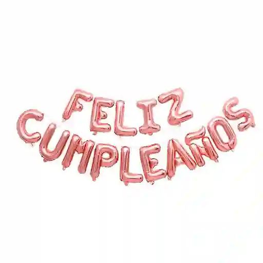 El Tío Letrero Globos Feliz Cumpleaños Oro Rosa