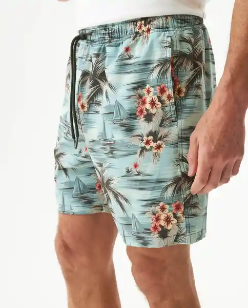 Bermuda Aquarela Beach Swimwear Verde Posco Claro L Chevignon