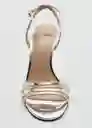 Sandalias Nota Plata Talla 37 Mujer Mango