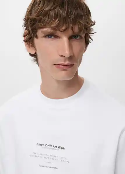 Buzo Sudadera Tokio Blanco Talla M Hombre Mango