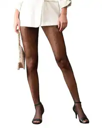 Tall Media Pantalón Diseño Puntos Negro Talla L