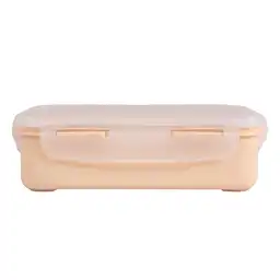 Miniso Contenedor Cuadrado de Plástico Pequeño Beige Blanco