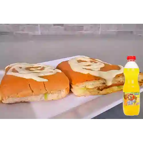 Combo Aplastado Sencillo + Hit Naranja Piña 500 ml