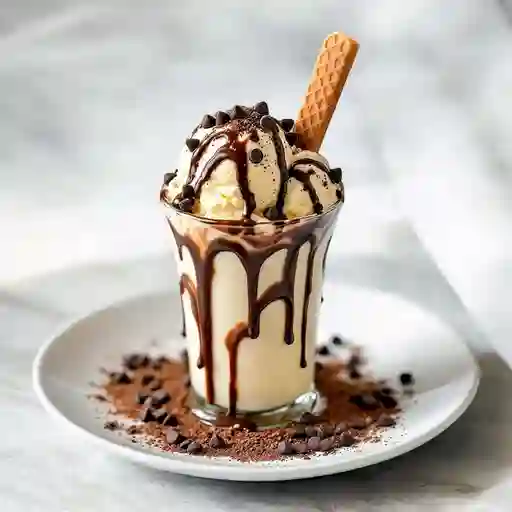 Copa Helado De Vainilla Con Hersheys Y Chips De Chocolate