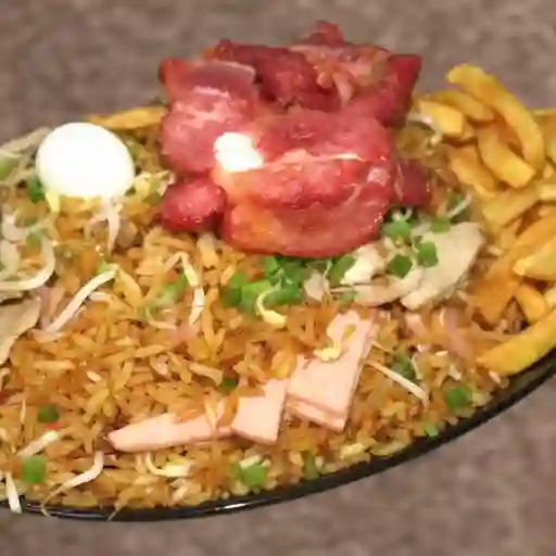 Arroz con costillas bbq