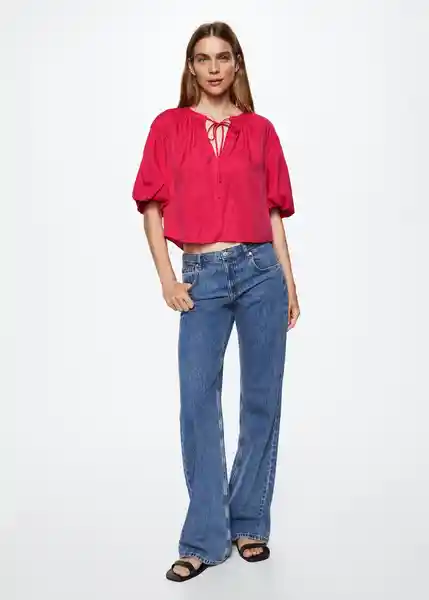 Blusa Tapu-W Fucsia Talla M Mujer Mango