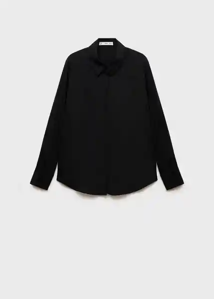 Camisa Basic Negro Talla L Mujer Mango