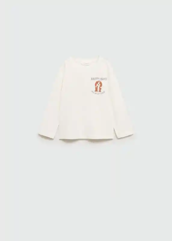 Camiseta Hug Off White Talla 67 Niños Mango