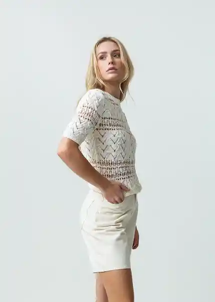 Saco Tejido Mujer Crudo Puro Claro Talla M 582G034 Naf Naf