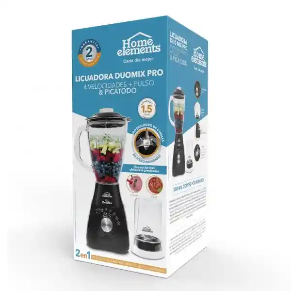 Home Elements Licuadora Duo Con Chopper Mix 550w HE-003G