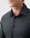 Camisa M/l Premium Negro Sombrío Ultraoscuro Talla Xxl Hombre Chevignon