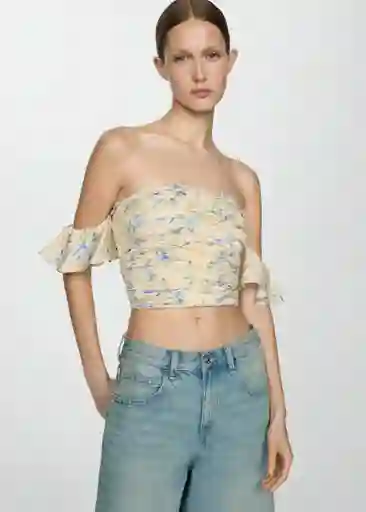 Top Bloom Crudo Talla M Mujer Mango
