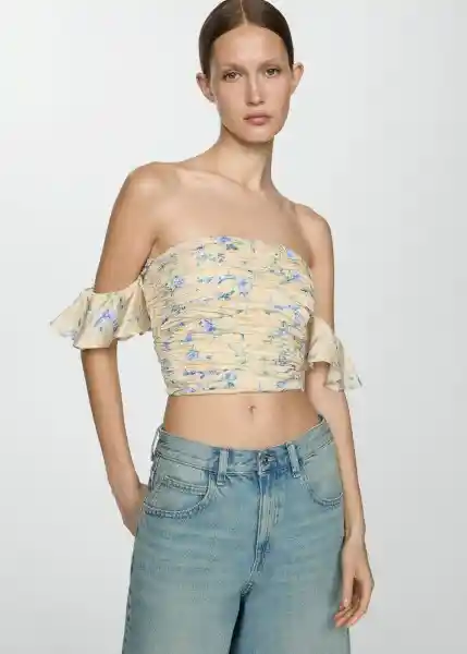 Top Bloom Crudo Talla M Mujer Mango